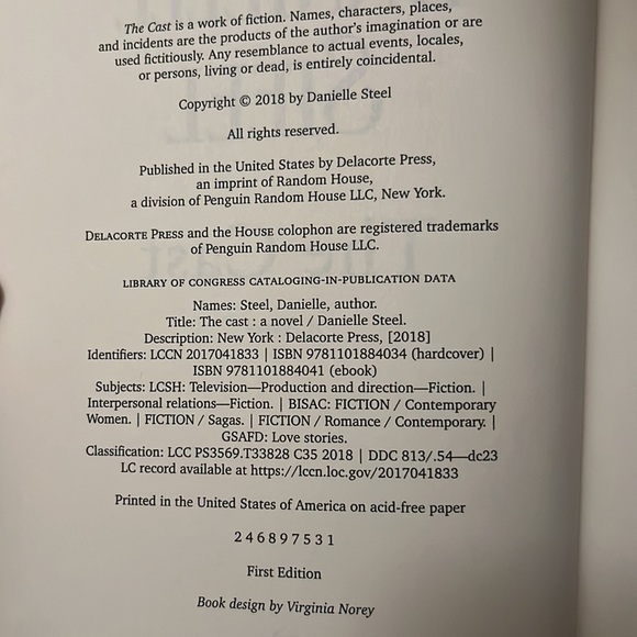 2018 Danielle Steel * THE CAST * first edition NWOT - Picture 2 of 6